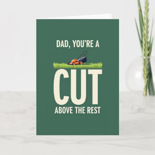 Día del Padre Verde Corte Superior Tarjeta
