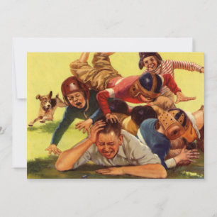 Día del Padre Vintage, niños de fútbol y perro de 