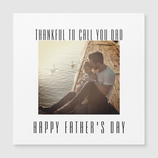 Día del Padres Cargue su propio imán de fotos de m (Anverso)