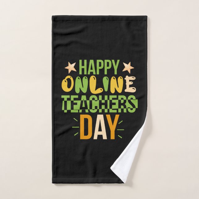 Día del profesor de arte feliz en línea (Toalla de mano)