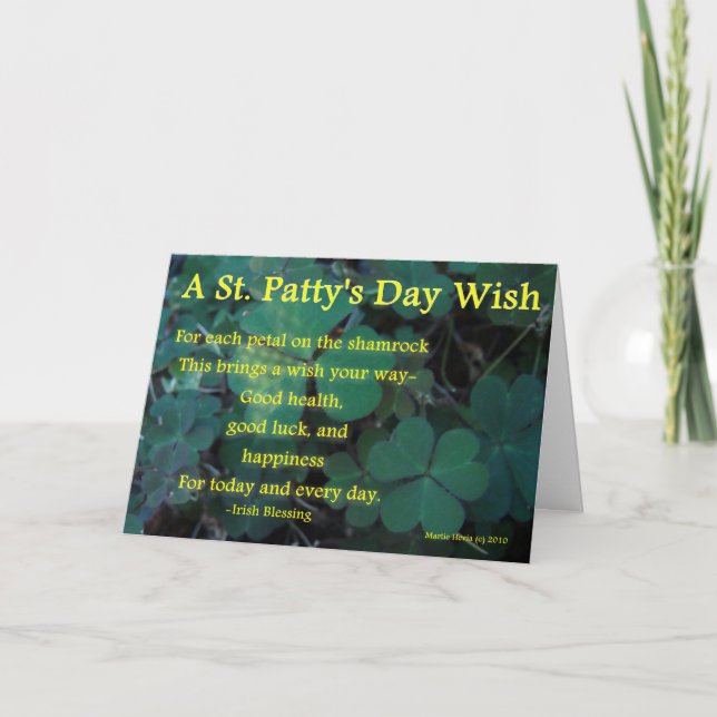 Día del St. Patty feliz - trébol (1) - tarjeta (Anverso)