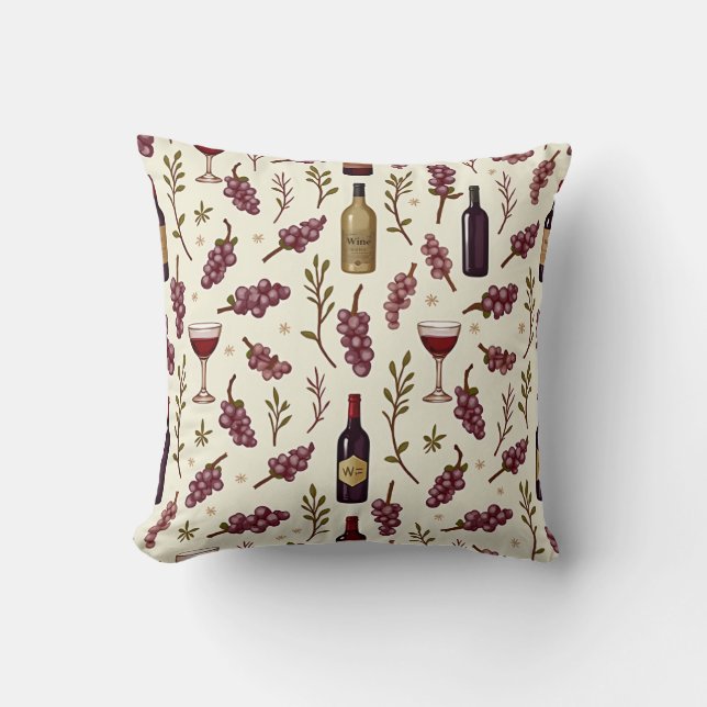 Día del vino 2 almohada almohada (Anverso)