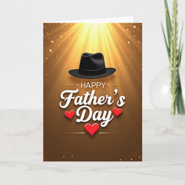 Día dorado del padre rayos tarjeta (Anverso)