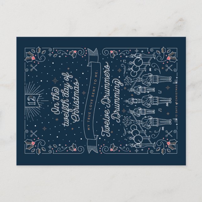 DÍA DUODÉCIMO DE NAVIDAD / Tarjeta postal de Navid (Anverso)