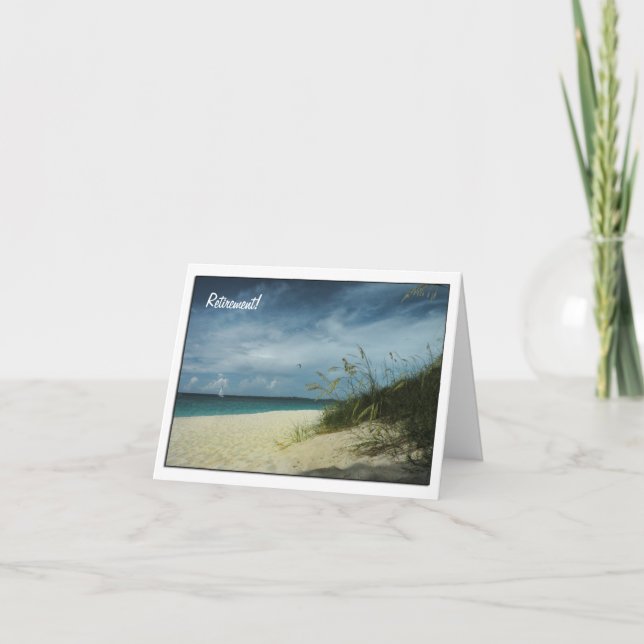 Día en la tarjeta de retiro de playa (Anverso)