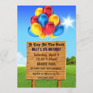 Día en las invitaciones de la fiesta de cumpleaños