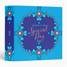 Día especial de corazones de amor azules y dorados