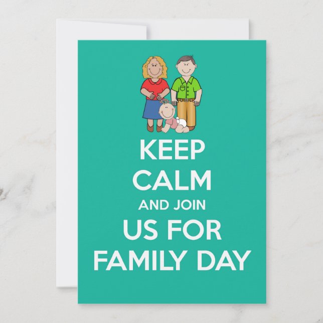 Día familiar Invitación con padres e hijos mantene (Anverso)