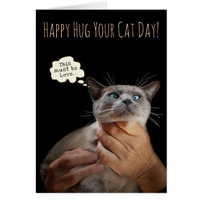 Día Feliz Abraza a tu Gato (personalizable) tarjet (Frente)