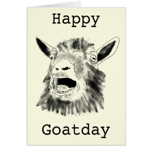 Día Feliz del Cabrito Gritando Dibujo Divertido y 