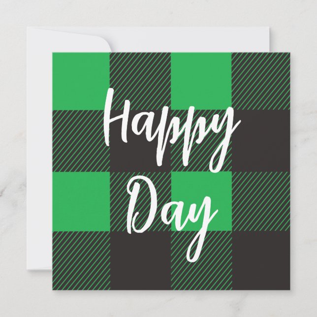 Día feliz del patrón verde plasmado (Anverso)
