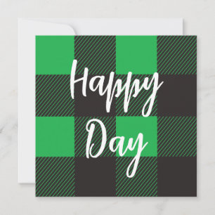 Día feliz del patrón verde plasmado