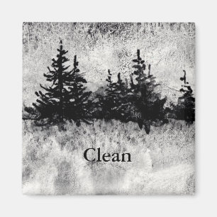 "Día Gris" imán de lavavajillas de acuarela arte.