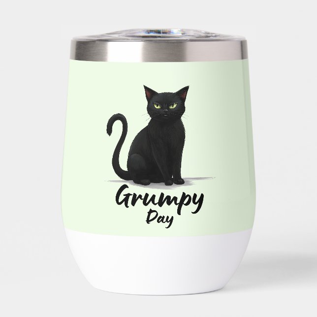 Día gruñón con gato negro (Frente)