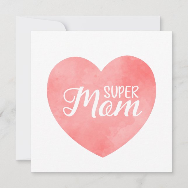Día internacional de la madre, corazón rosa super  (Anverso)