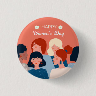 Día internacional de la mujer 8 marzo Botón