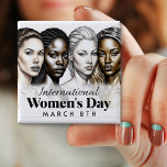 Día Internacional de la Mujer | Botón 8 de Marzo<br><div class="desc">El 8 de marzo es el botón del Día Internacional de la Mujer. Arte digital que representa a mujeres multiculturales.</div>