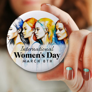 Día Internacional de la Mujer   Botón 8 de Marzo