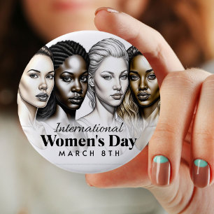 Día Internacional de la Mujer   Botón 8 de Marzo