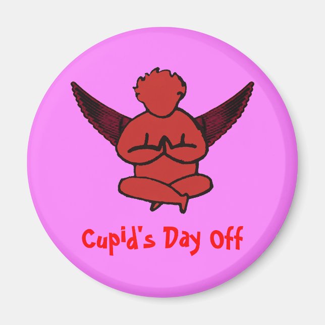 Día libre de Cupido - imán de yoga de San Valentín (Frente)