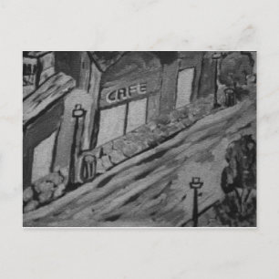 Día lluvioso en el café - Postales de arte