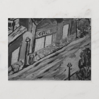 Día lluvioso en el café - Postales de arte