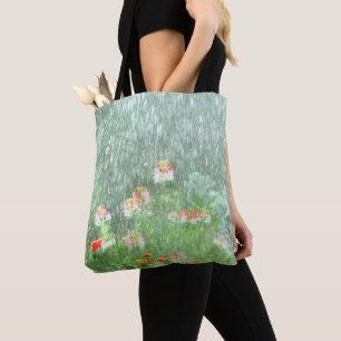 Día lluvioso en la bolsa de tocador del jardín d