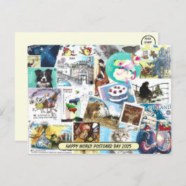 Día Mundial de la Postal - Postal con timbres de P