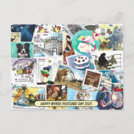 Día Mundial de la Postal - Postal con timbres de P