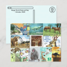 Día Mundial de la Postales - Collage de sellos de