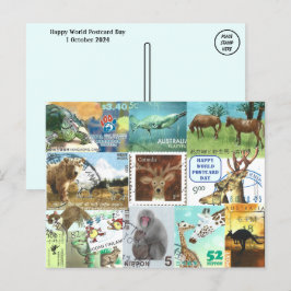 Día Mundial de la Postales - Collage de sellos de