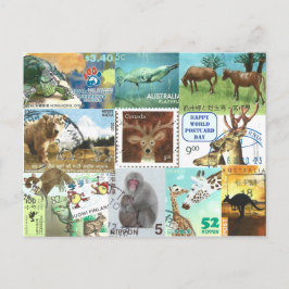 Día Mundial de la Postales - Collage de sellos de
