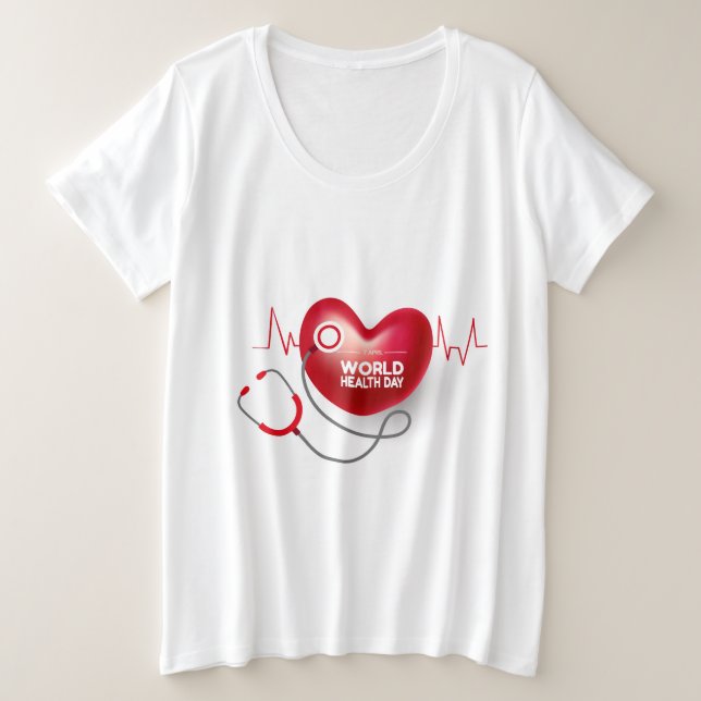 Día Mundial de la Salud más camiseta tamaño (Anverso del diseño)