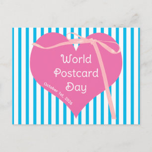 Día Mundial de la Tarjeta Postal 2026 Corazón Rosa