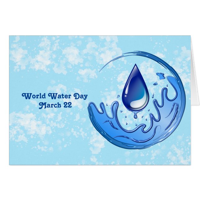 Día Mundial del Agua Salvar el Agua Salvar la Tier (Anverso (Horizontal))