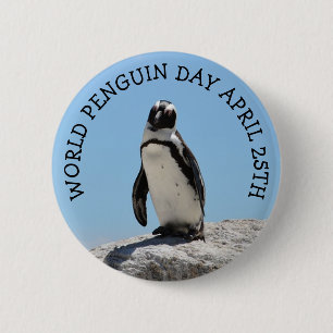 Día Mundial del Pingüino Botón de feriado del 25 d