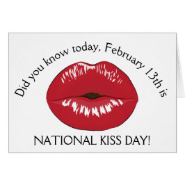 Día Nacional de Beso Febrero 13 Tarjeta de Fiesta