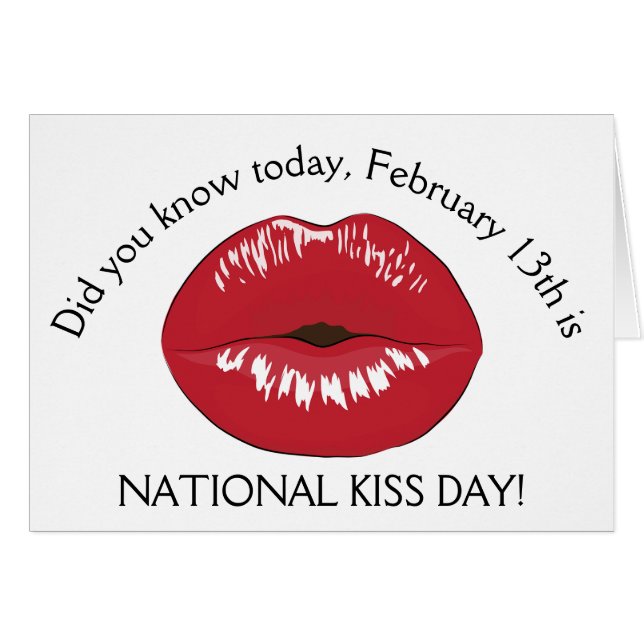 Día Nacional de Beso Febrero 13 Tarjeta de Fiesta (Anverso (Horizontal))