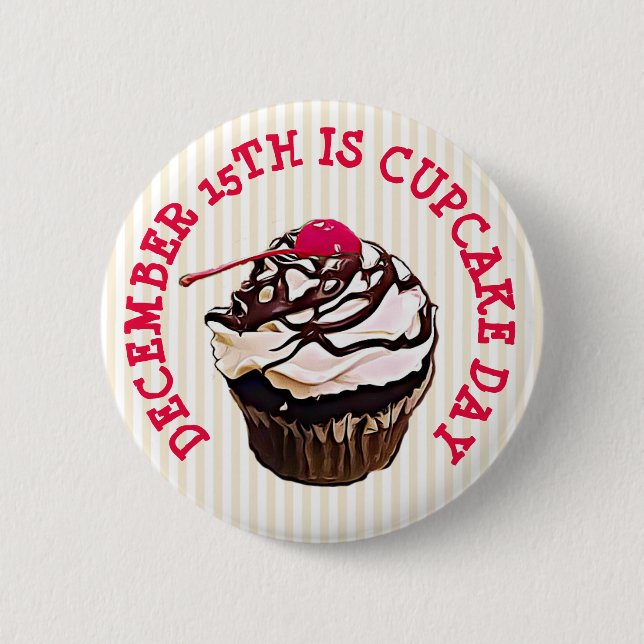 Día Nacional del Cupcake 15 de diciembre Botón (Anverso)