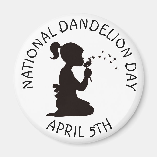 Día Nacional del Dandelion 5 de abril imán (Frente)