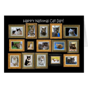 Día Nacional del Gato, tarjeta de galería de retra