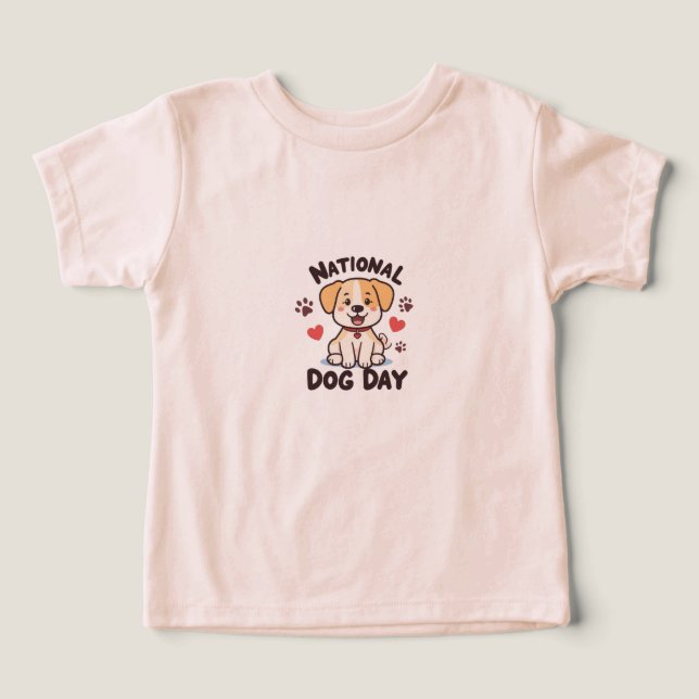 Día Nacional del Perro - Perro cómico kawaii con é (Diseño delantero )