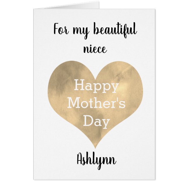 Día personalizado de la madre de una sobrina (Frente)