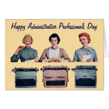 Día Retro Feliz de los Profesionales Administrativ