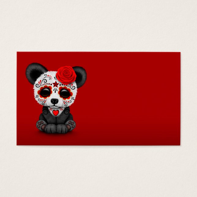 Día Rojo del Panda de la Calavera Azúcar Muerta (Frente)