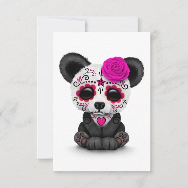 Día rosado del Panda de la calavera del azúcar mue (Anverso)
