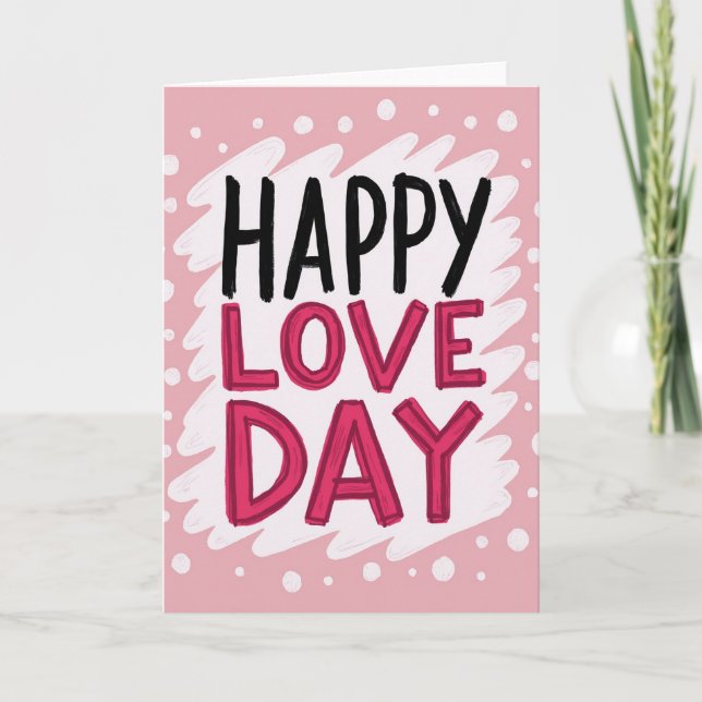 Día Simple Feliz de Amor Tarjeta de Punto (Anverso)