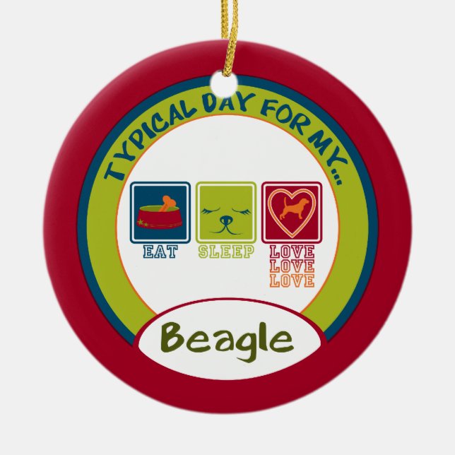 Día típico de mi Beagle | Ornamento (Frente)