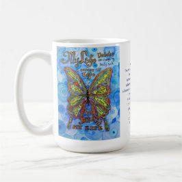 Diabetes mariposa arcoiris y tazas de poema o taza
