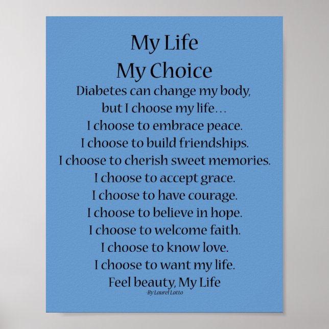 Diabetes Poema Inspirador Imprime a Posters (Frente)